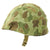 Original U.S. WWII 1943 M1 McCord Fixed Bale Helmet with USMC HBT Camo Cover and Westinghouse Liner Original Items