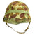 Original U.S. WWII 1942 McCord Front Seam Fixed Bale M1 Helmet with USMC Mosquito Net Cover Original Items