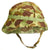 Original U.S. WWII 1942 McCord Front Seam Fixed Bale M1 Helmet with USMC Mosquito Net Cover Original Items