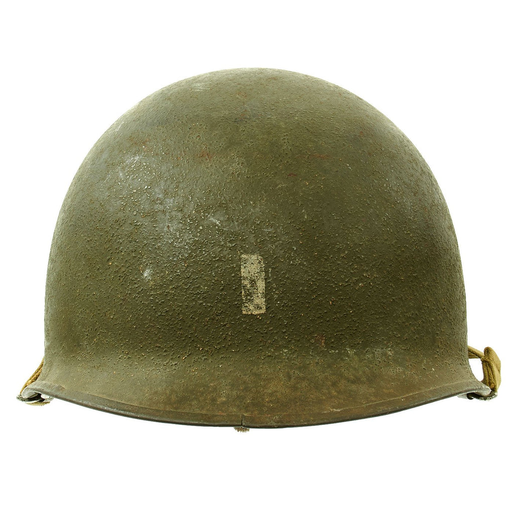 Original U.S. WWII 1944 Lt. Marked M1 McCord Swivel Bale Helmet with Firestone Liner - 3rd Armored Division Original Items