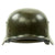 Original German WWII Double Decal NSDAP Civic Police M35 Steel Combat Helmet - marked ET64 Original Items