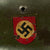 Original German WWII Double Decal NSDAP Civic Police M35 Steel Combat Helmet - marked ET64 Original Items