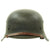 Original German WWII M42 Single Decal Army Heer Helmet with Dome Stamp and Size 57 Liner - ckl64 Original Items