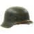Original German WWII M42 Single Decal Army Heer Helmet with Dome Stamp and Size 57 Liner - ckl64 Original Items