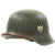 Original German WWII M42 Single Decal Army Heer Helmet with Dome Stamp and Size 57 Liner - ckl64 Original Items