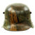 Original Imperial German WWI M16 Stahlhelm Helmet with Panel Camouflage Paint - marked TJ66 Original Items