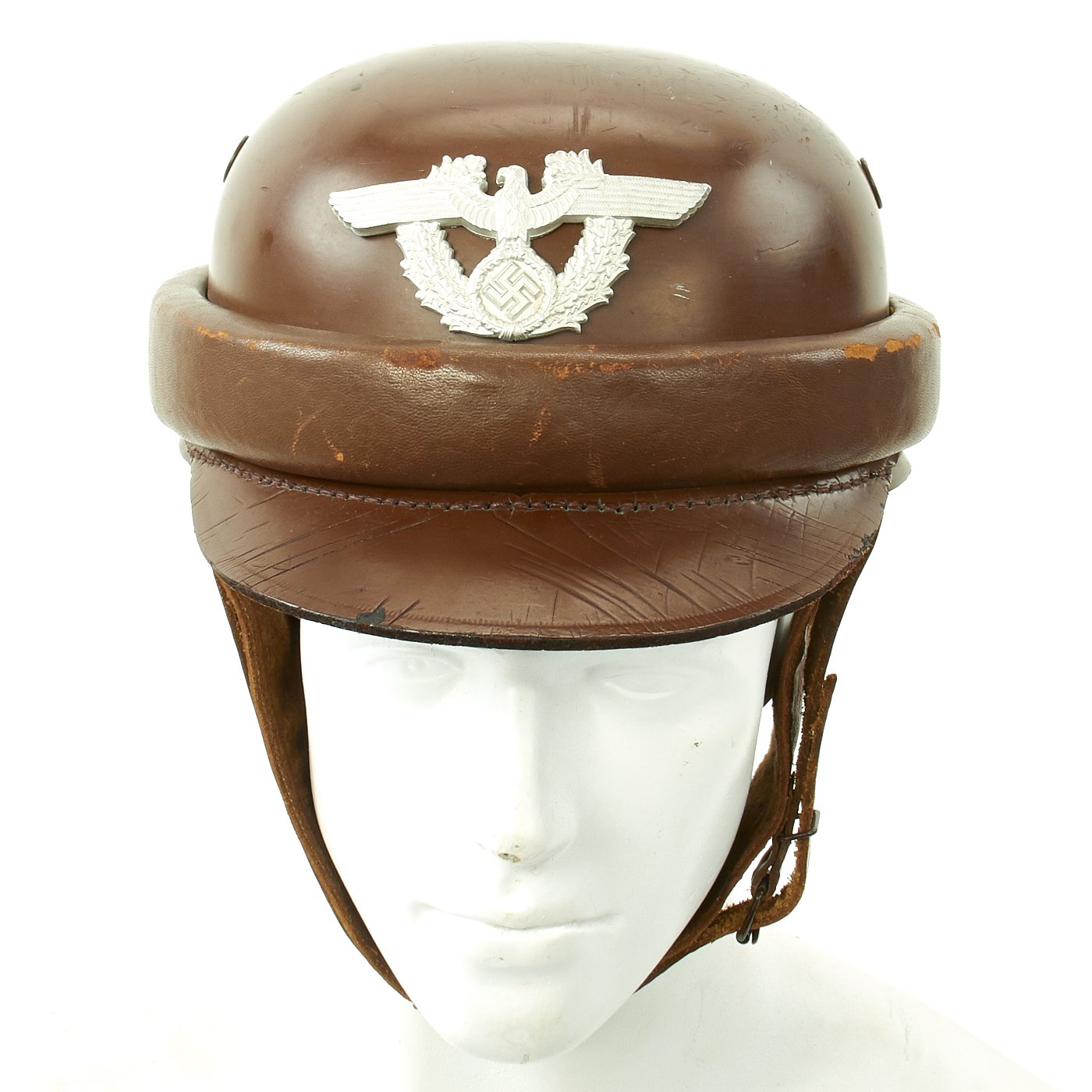 german world war 2 motorcycle helmets Original German WWII Rural Police Motorcycle Crash Helmet by EREL