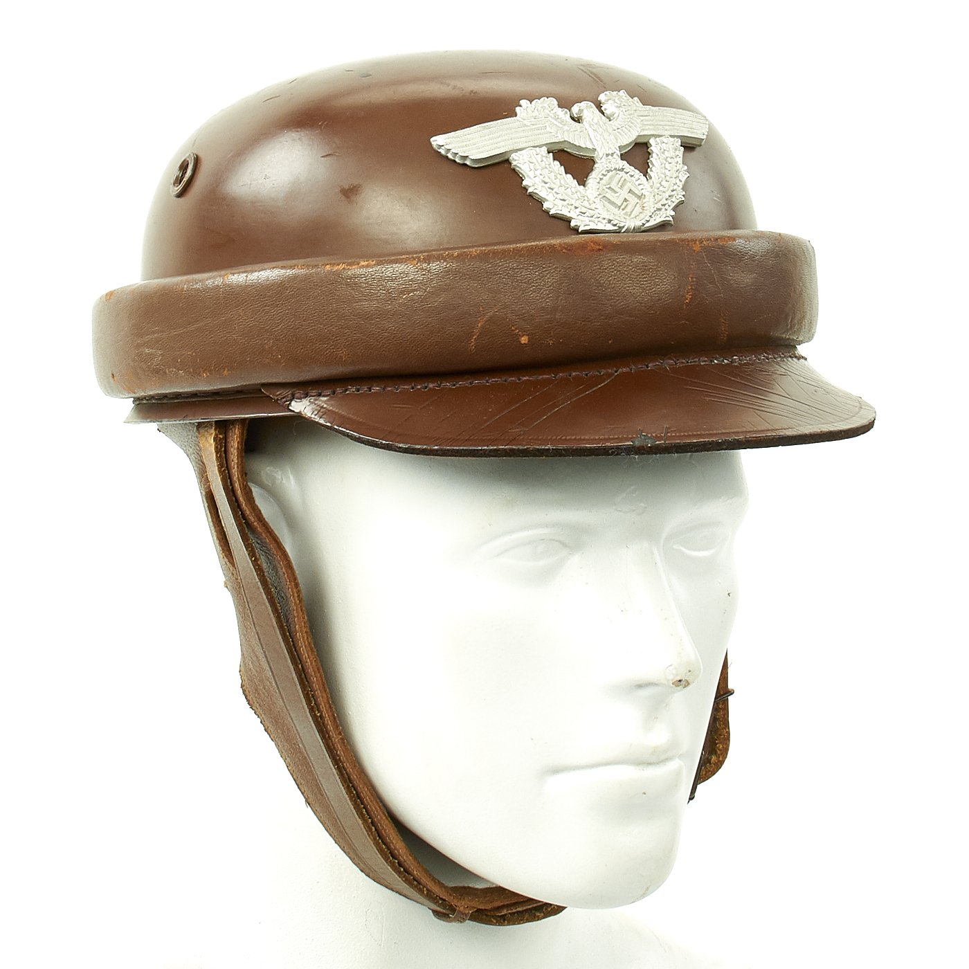 ebay motorcycle crash helmets Original German WWII Rural Police Motorcycle Crash Helmet by EREL