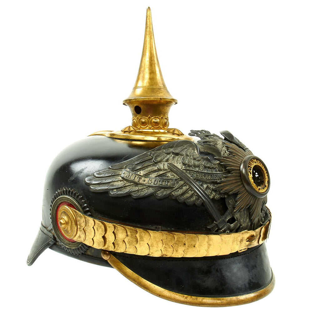 Original Imperial German WWI Prussian Garde du Corps Pickelhaube Helmet with Chin Strap by Depaheg Original Items