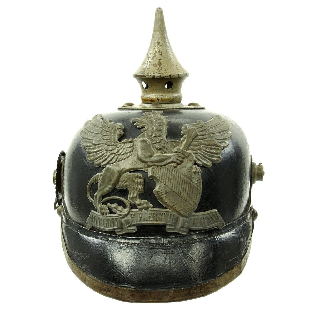 Original Imperial German WWI Grand Duchy of Baden M1915 Line Infantry Pickelhaube Helmet Original Items