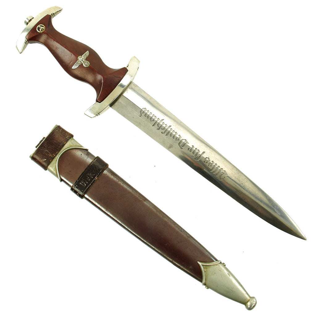 Original German Early WWII SA Dagger by Gustav Voss of Solingen with Broken Vertical Hanger Original Items