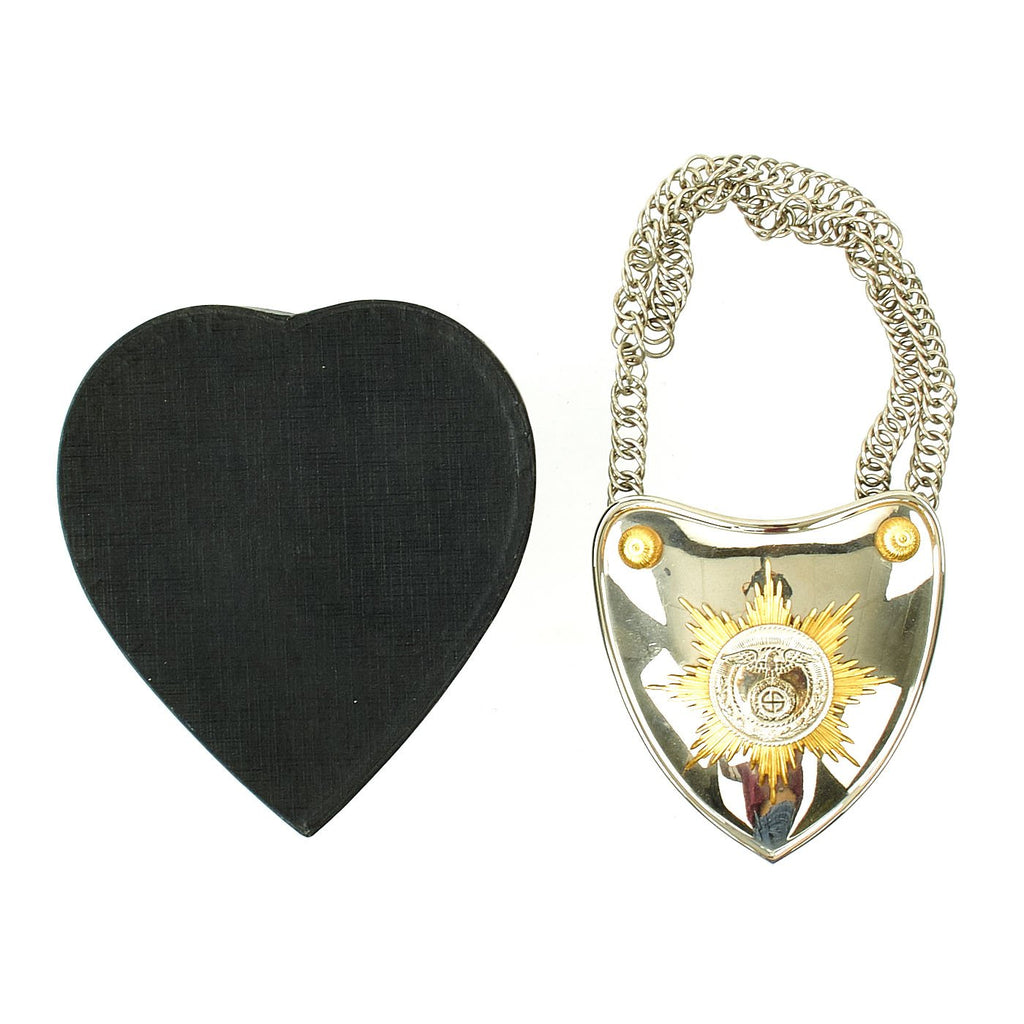 Original German WWII Unissued SA Standard Bearer's Gorget with Chain by W. Annetsberger of München in Case Original Items