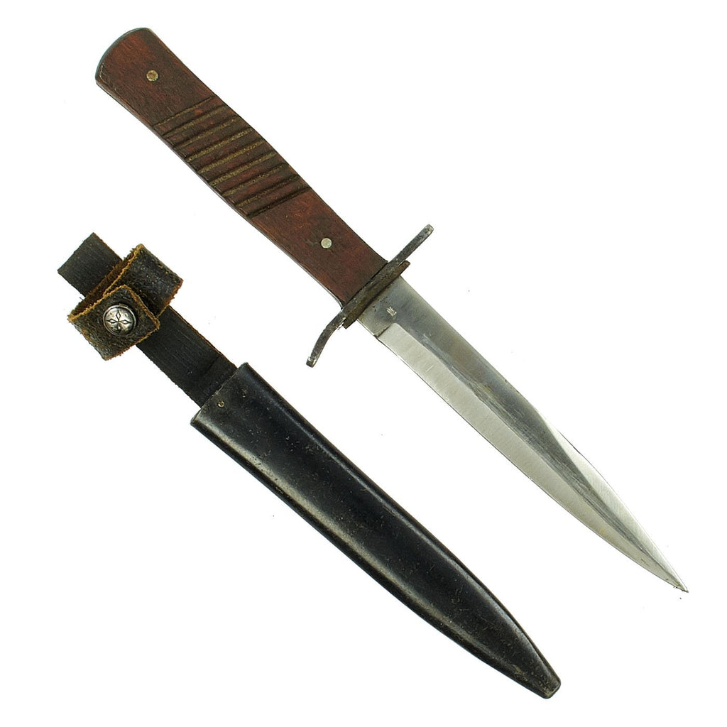 Original German WWI Fighting Trench Knife by Demag of Duisburg with Scabbard Original Items