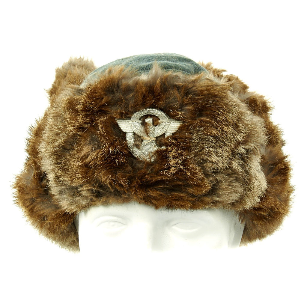 Original German WWII Field Police Winter Fur Hat - Dated 1944 with RBNr Code Original Items