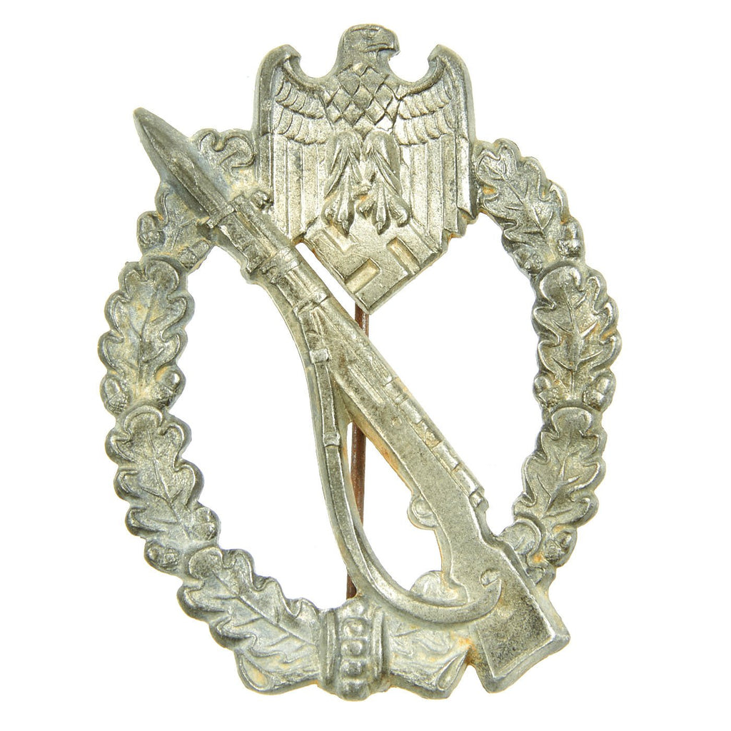 Original German WWII Silver Grade Infantry Assault Badge by Gebrüder Wegerhoff of Lüdenscheid Original Items