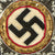 Original German WWII Luftwaffe Gold 1941 German Cross Award Embroidered Cloth Badge in Blue Original Items