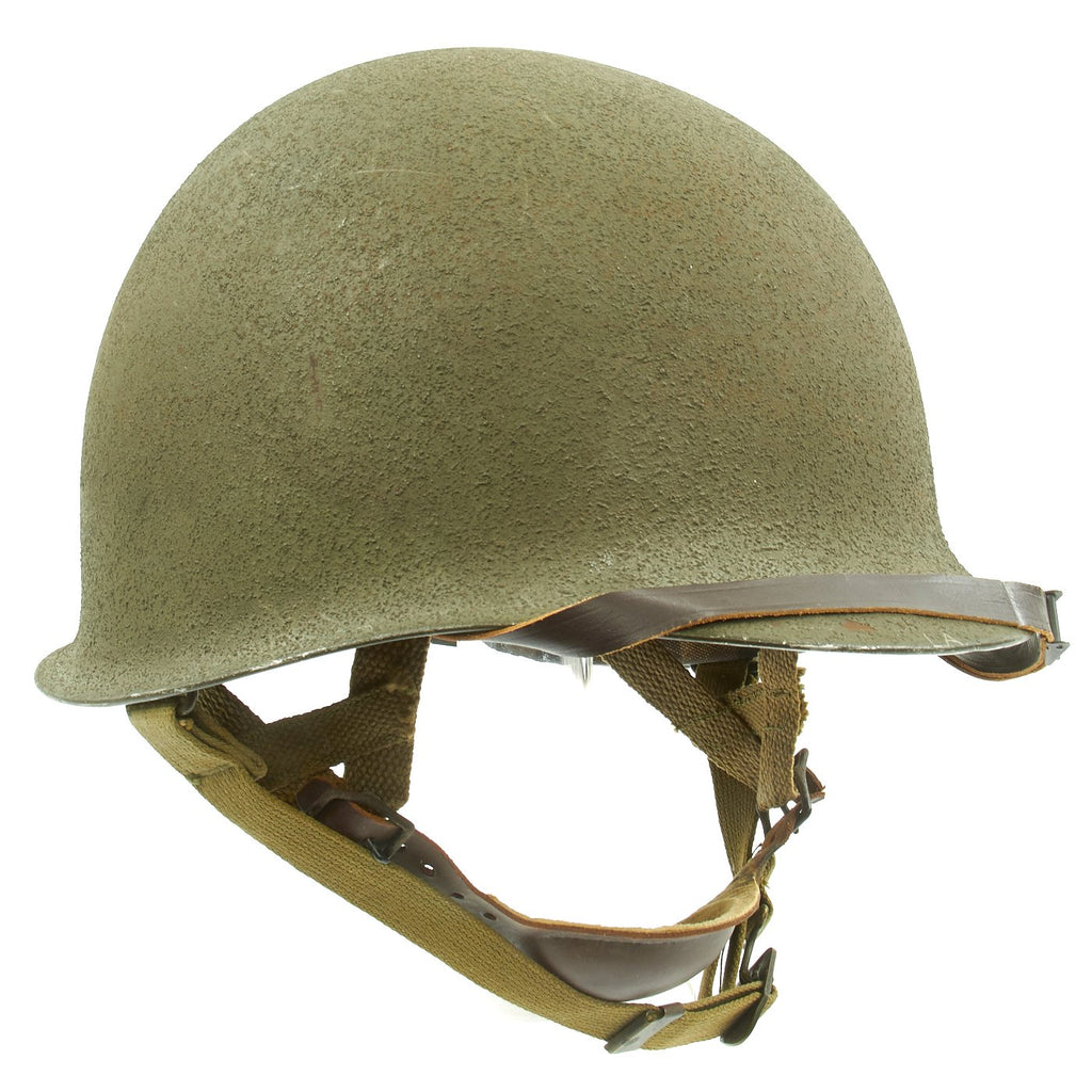 Original U.S. WWII Inland Paratrooper M1C Helmet Liner with Fixed Bale Helmet Original Items