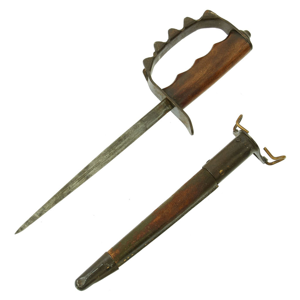 Original U.S. WWI M1917 Trench Knife by American Cutlery Co with Jewell Scabbard Original Items