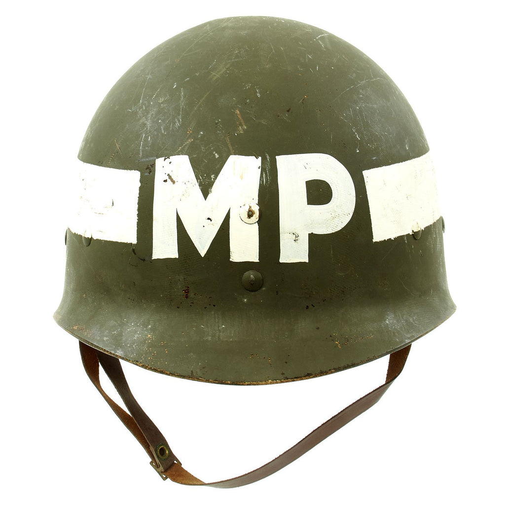 Original U.S. WWII MP Military Police M1 Helmet Liner by Westinghouse Original Items