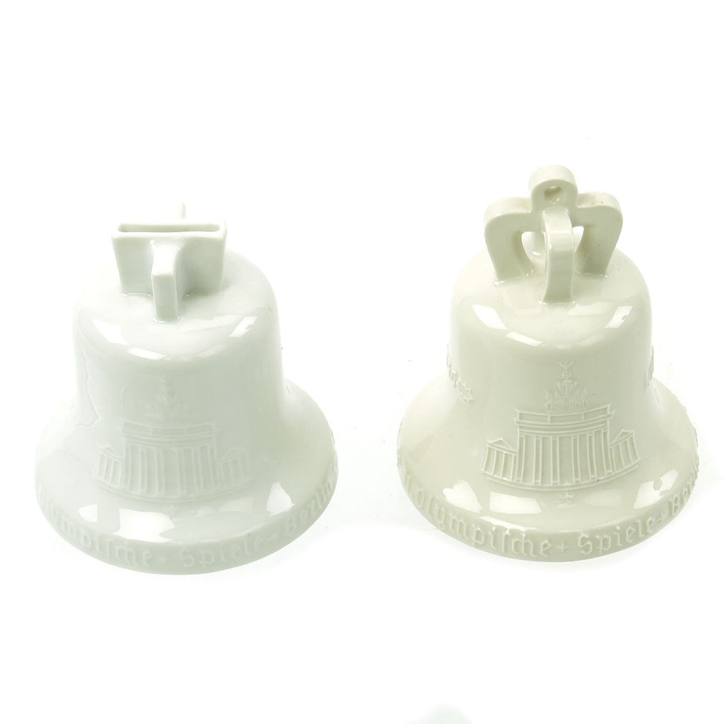 Original German Pre-WWII Berlin 1936 Olympic Games Souvenir Ceramic Bell and Coin Bank Set Original Items