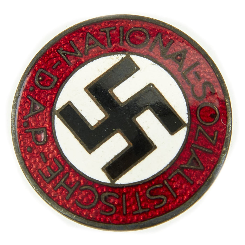 Original German NSDAP Party Enamel Membership Badge Pin by maker Karl Wurster - RZM M1/34 Original Items