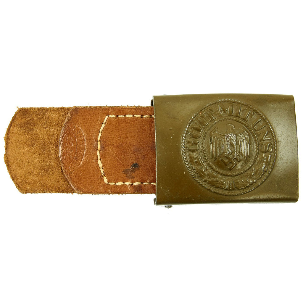 Original German WWII Army Heer EM/NCO Steel Belt Buckle by R. Sieper & Sohne - dated 1940 Original Items