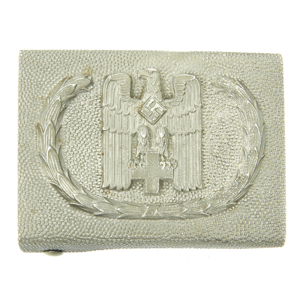 Original German WWII Red Cross DRK Aluminum Belt Buckle by Overhoff & Cie. of Lüdenscheid Original Items