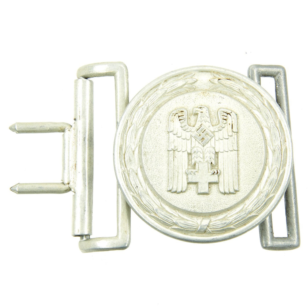 Original German WWII Red Cross DRK Aluminum Officer's Brocade Belt Buckle Original Items