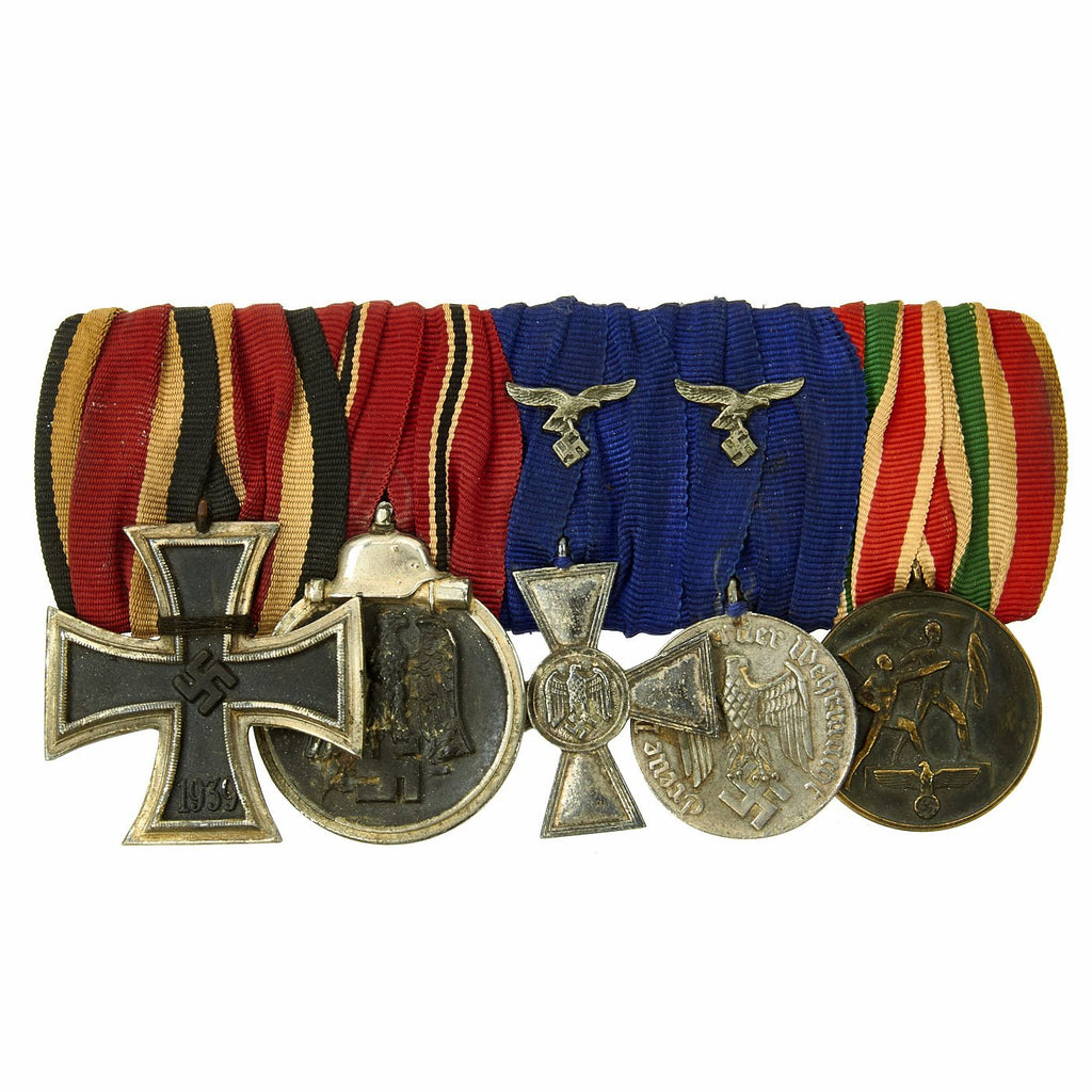 Original German WWII Eastern Front Officer Memel Medal Bar - 5 Awards Original Items