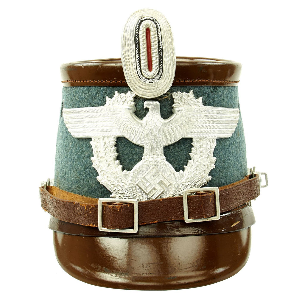 Original German WWII Rural Police Shako with 1937 dated Cockade by Hans Römer in Size 57cm Original Items