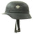 Original German WWII Beaded M35 NSDAP Double Decal Civic Police Steel Helmet - size 57 Liner Original Items