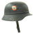 Original German WWII Beaded M35 NSDAP Double Decal Civic Police Steel Helmet - size 57 Liner Original Items
