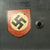 Original German WWII Beaded M35 NSDAP Double Decal Civic Police Steel Helmet - size 57 Liner Original Items