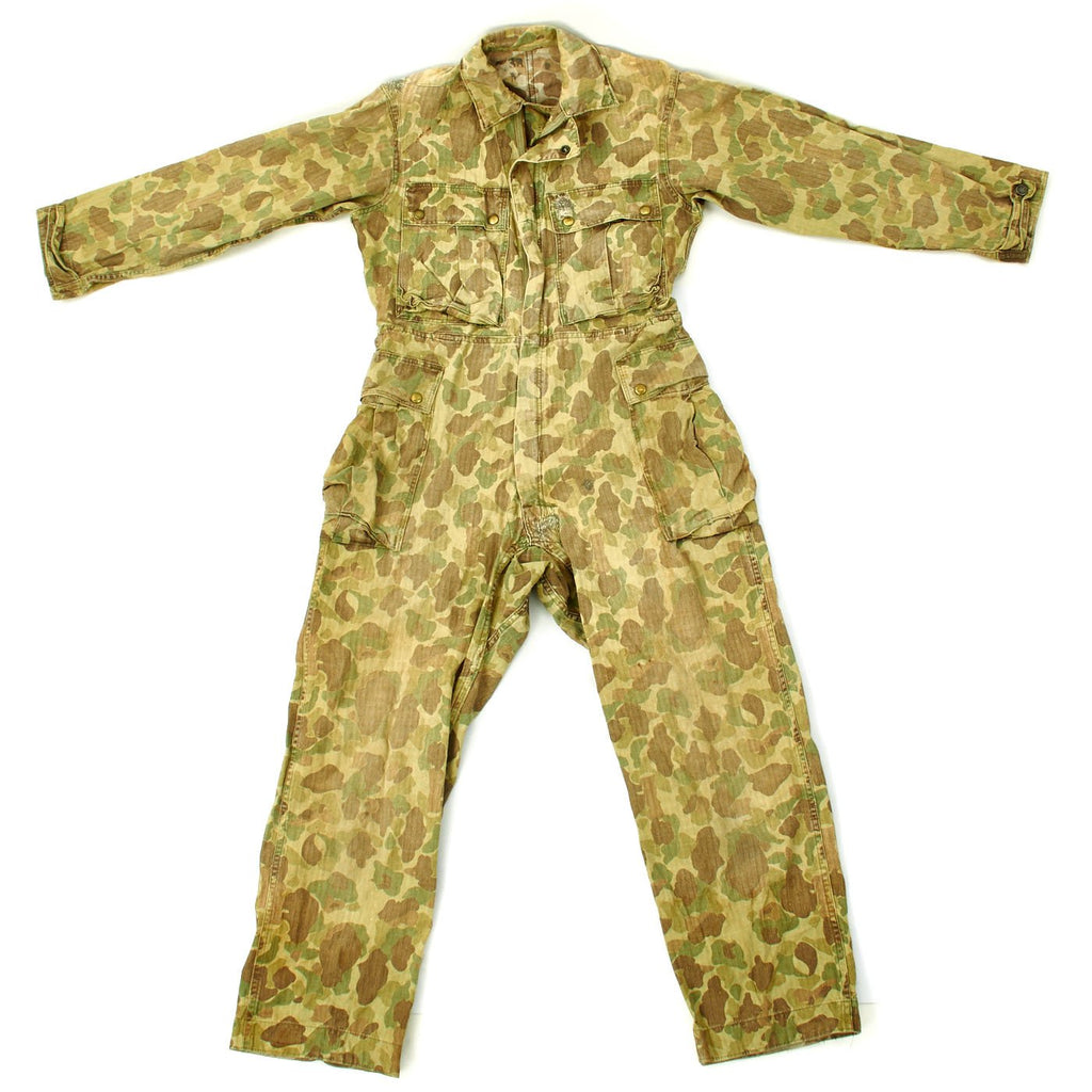 Original U.S. WWII Army USMC HBT Herringbone Twill Camouflage Coveralls Original Items