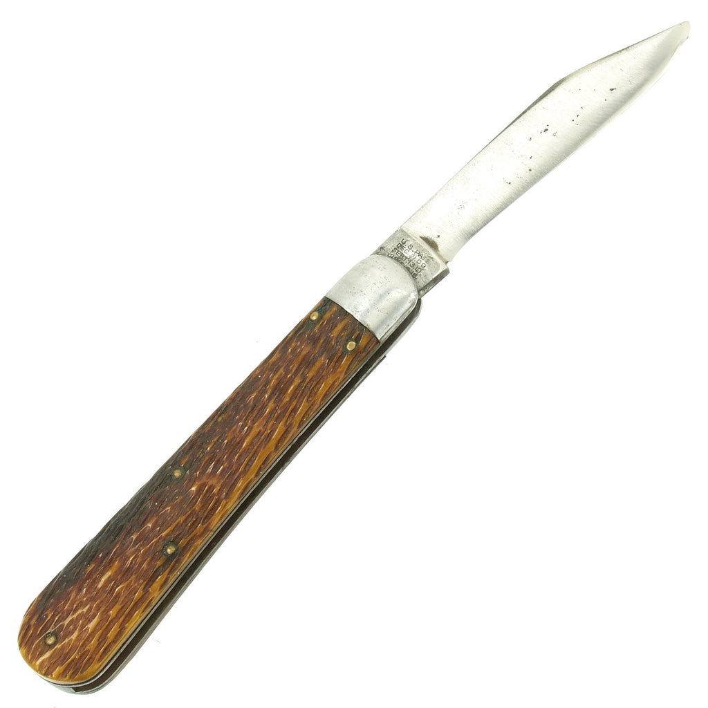 Original U.S. WWII Airborne Schrade M2 No.1 Knife with Jigged Bone Handle Original Items