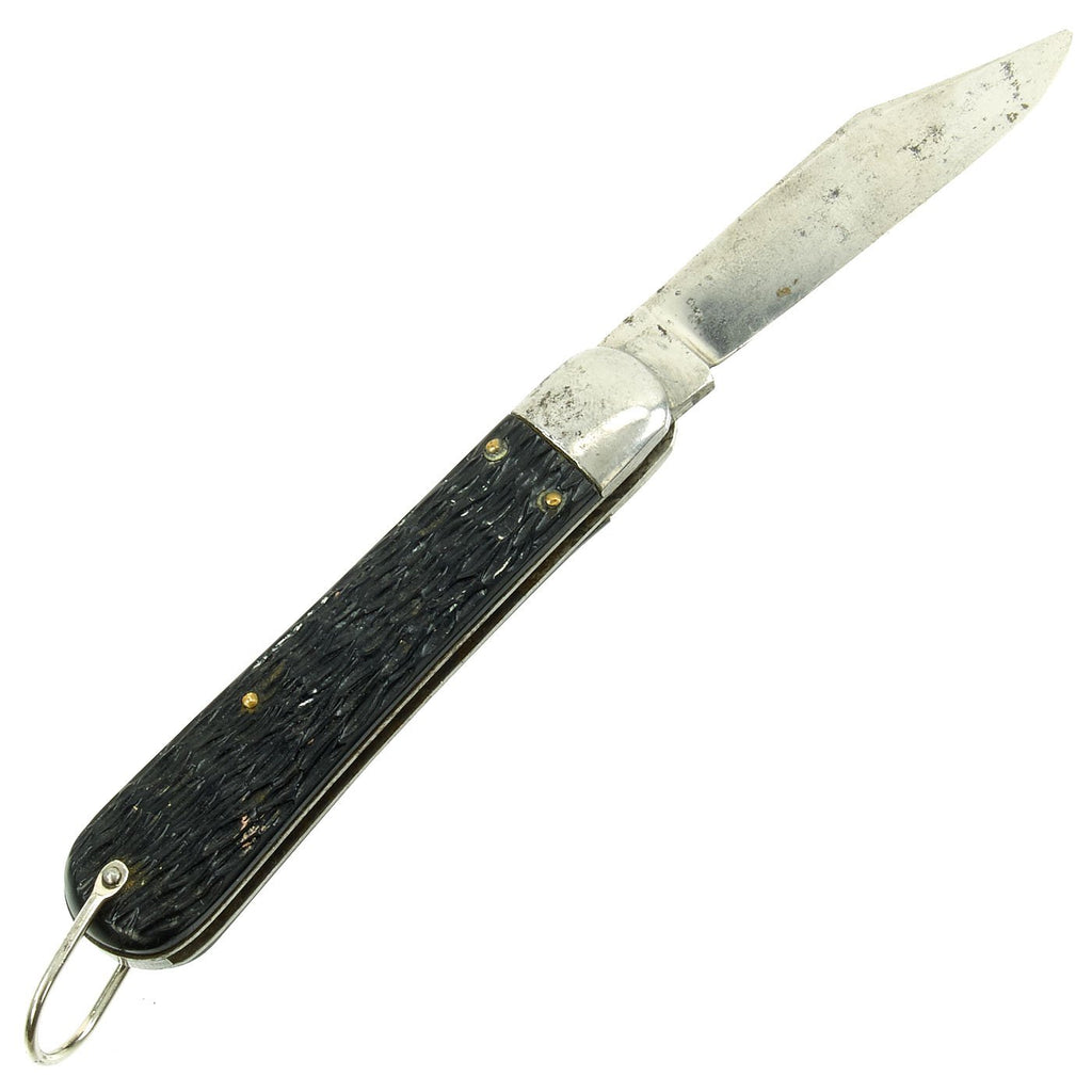 Original U.S. WWII style Korean War Airborne Schrade Walden NY M2 Pocket Knife with Bale Original Items