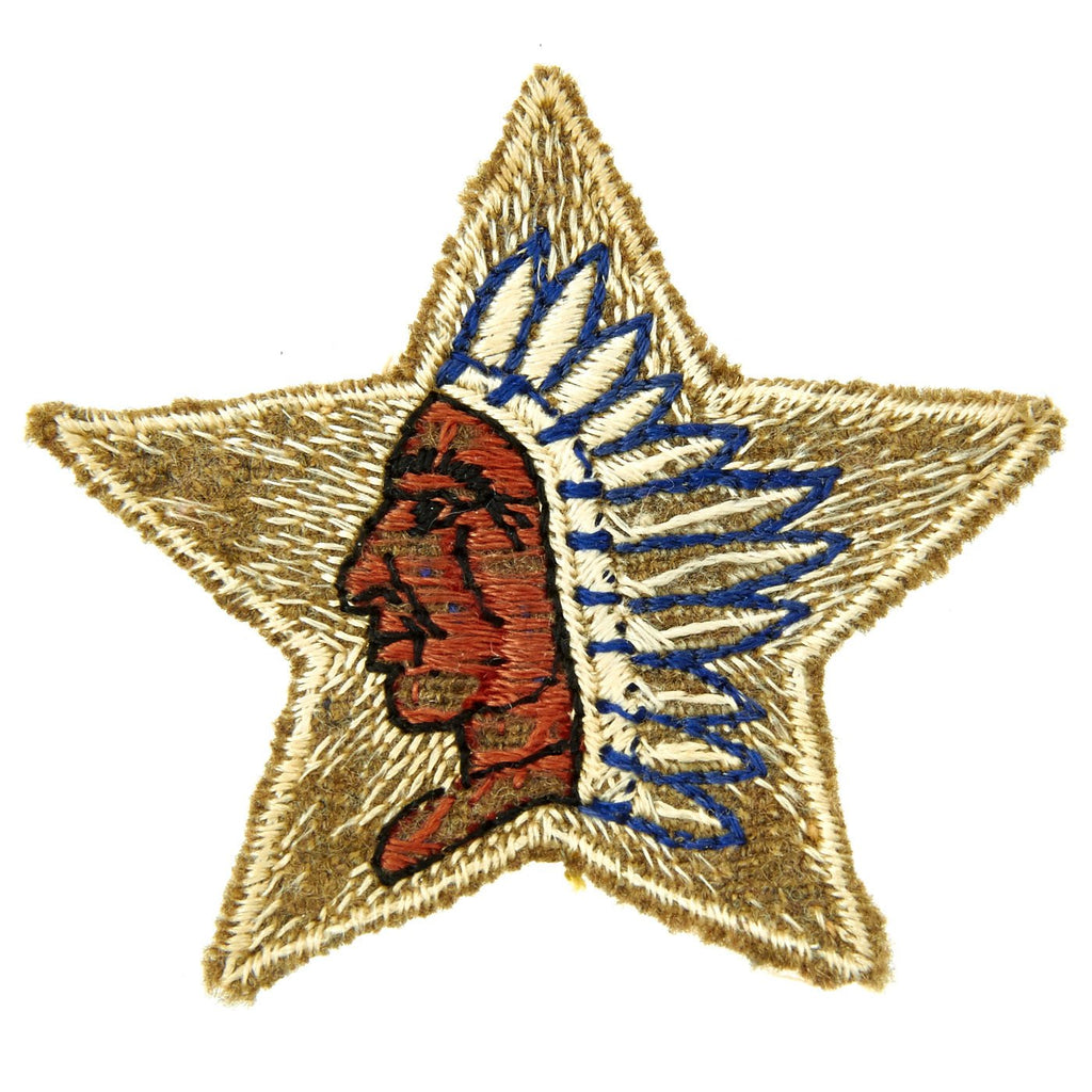 Original U.S. WWI Marine Corps 2nd Infantry Division Embroidered Indianhead Insignia Patch Original Items