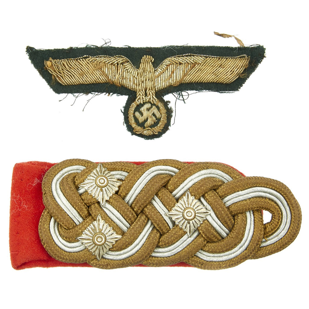 Original German WWII Heer Colonel General's Shoulderboard and National Eagle - Generaloberst Original Items