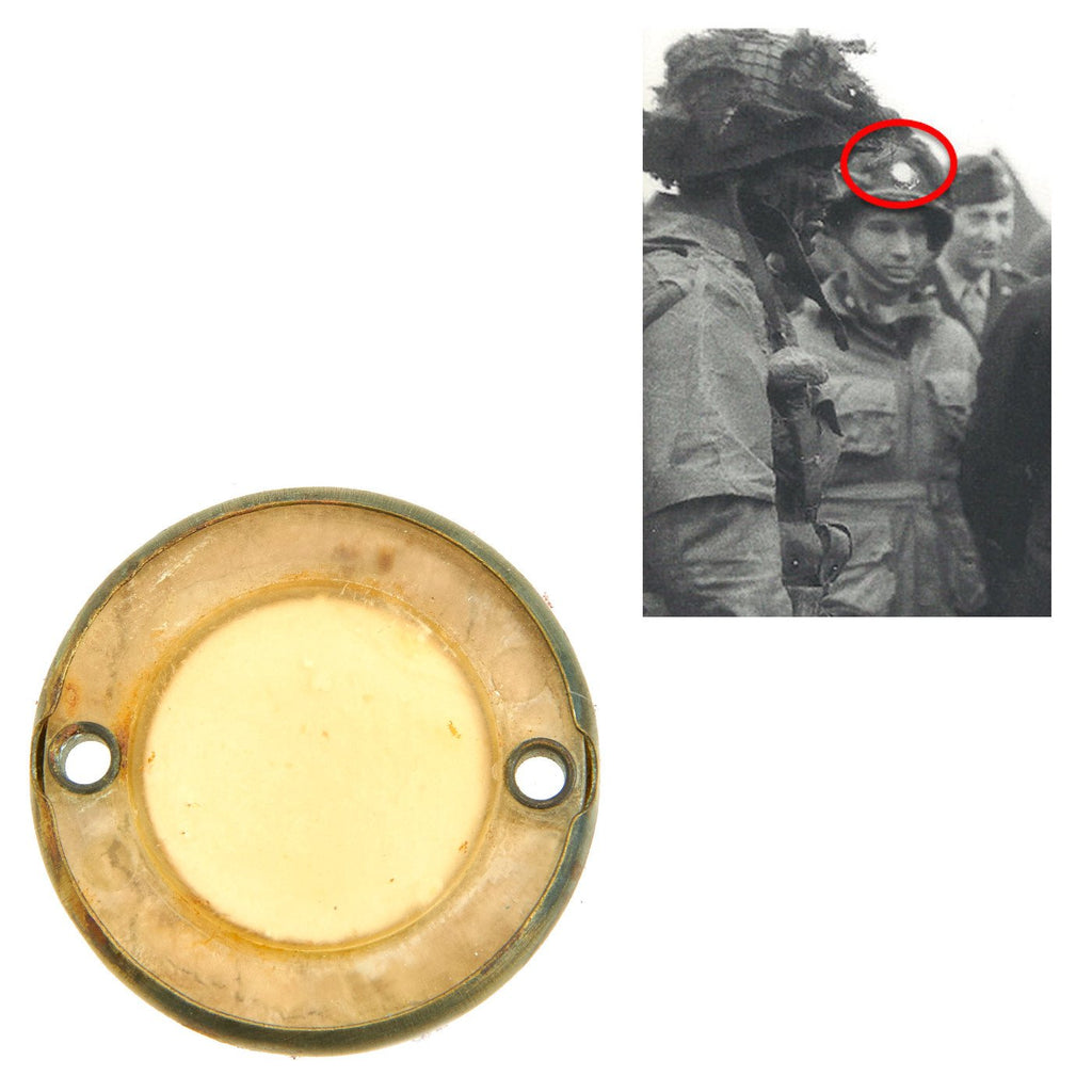 Original U.S. WWII Normandy D-Day Invasion Paratrooper Luminous Disc Helmet Marker Original Items