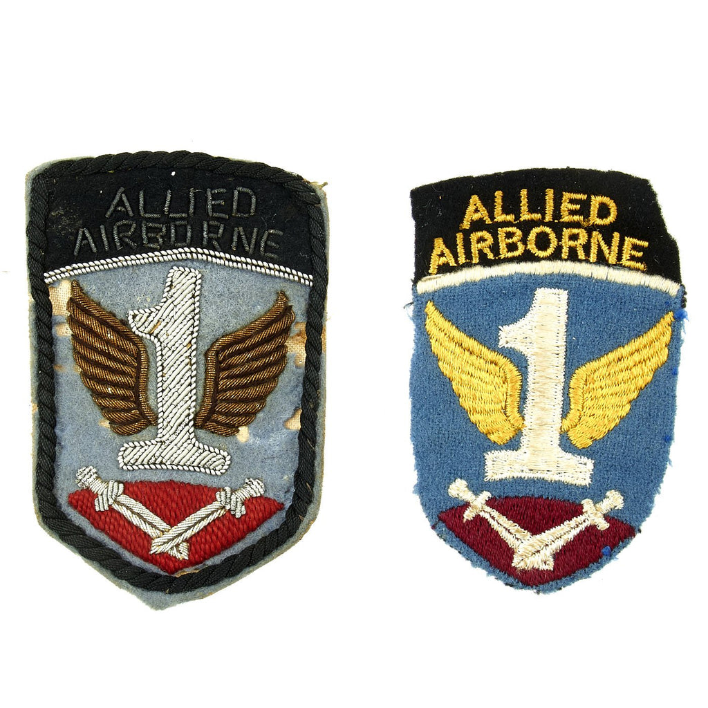 Original U.S. WWII British Made 1st Allied Airborne Patch Pair - Bullion and Cloth Original Items