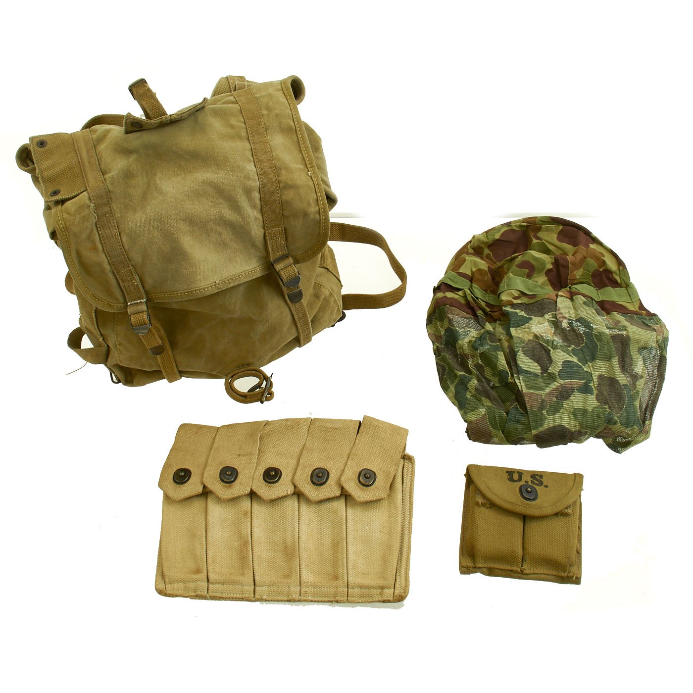 marine corps gear Original U.S. WWII USMC Field Gear Set: M1941 Upper Bag, M1 Carbine Po – International Military Antiques