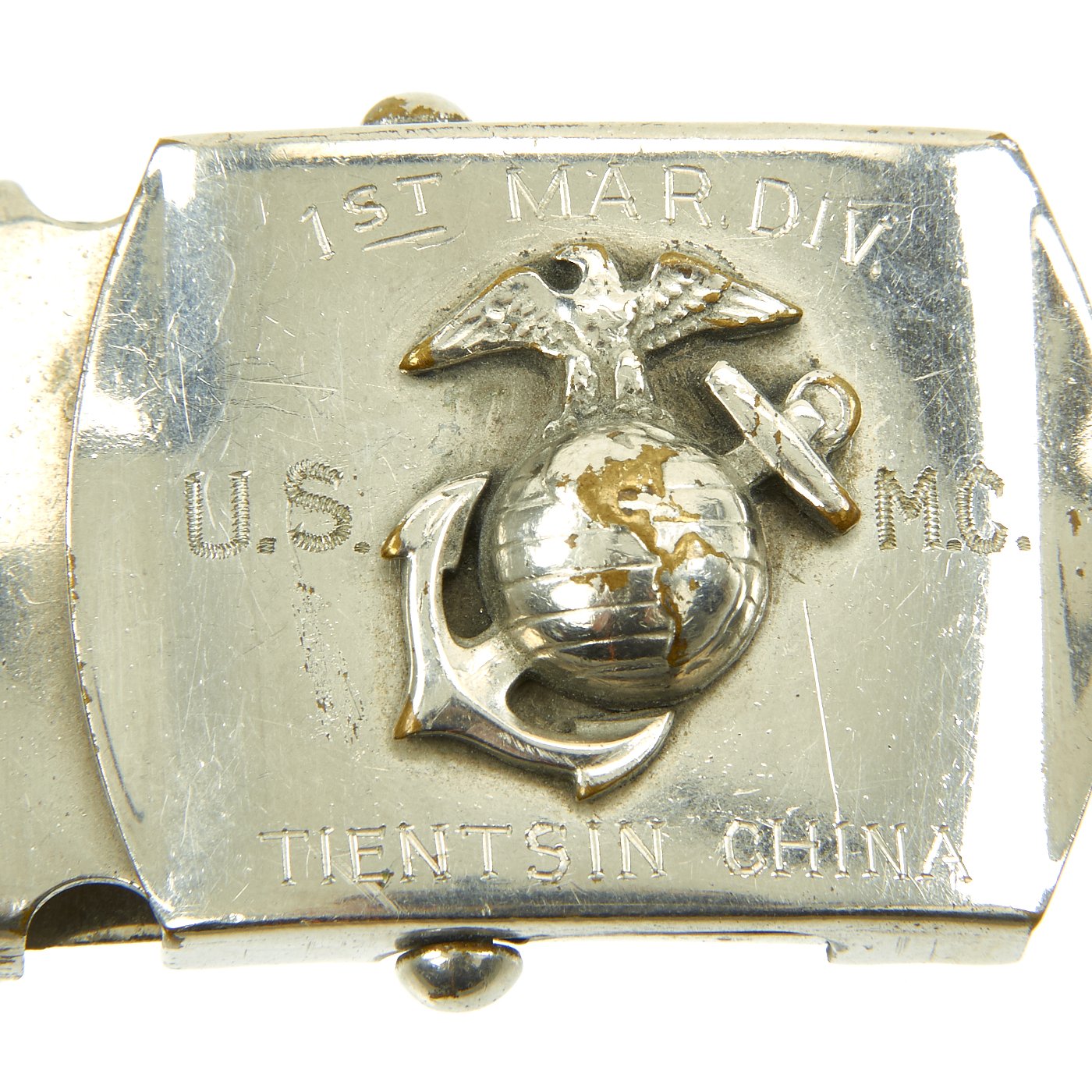 Original U.S. Pre-WWII China Marine Customized Belt Buckle and Souveni –  International Military Antiques