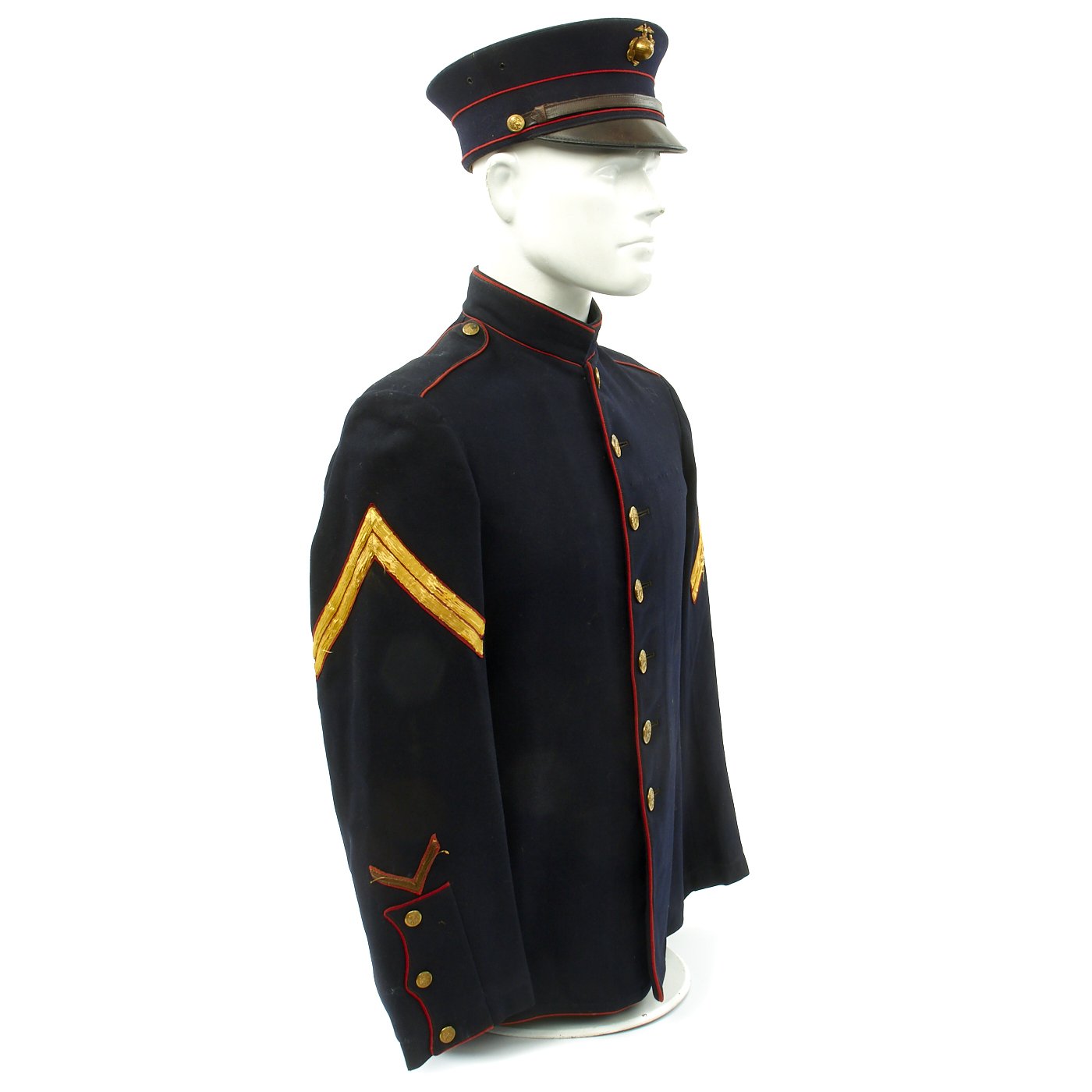 Original U.S. WWI USMC Dress Blues Corporal Uniform with Cap and Photo International Military Antiques Original U.S. WWI USMC Dress Blues Corporal Uniform with Cap and Photo International Military Antiques