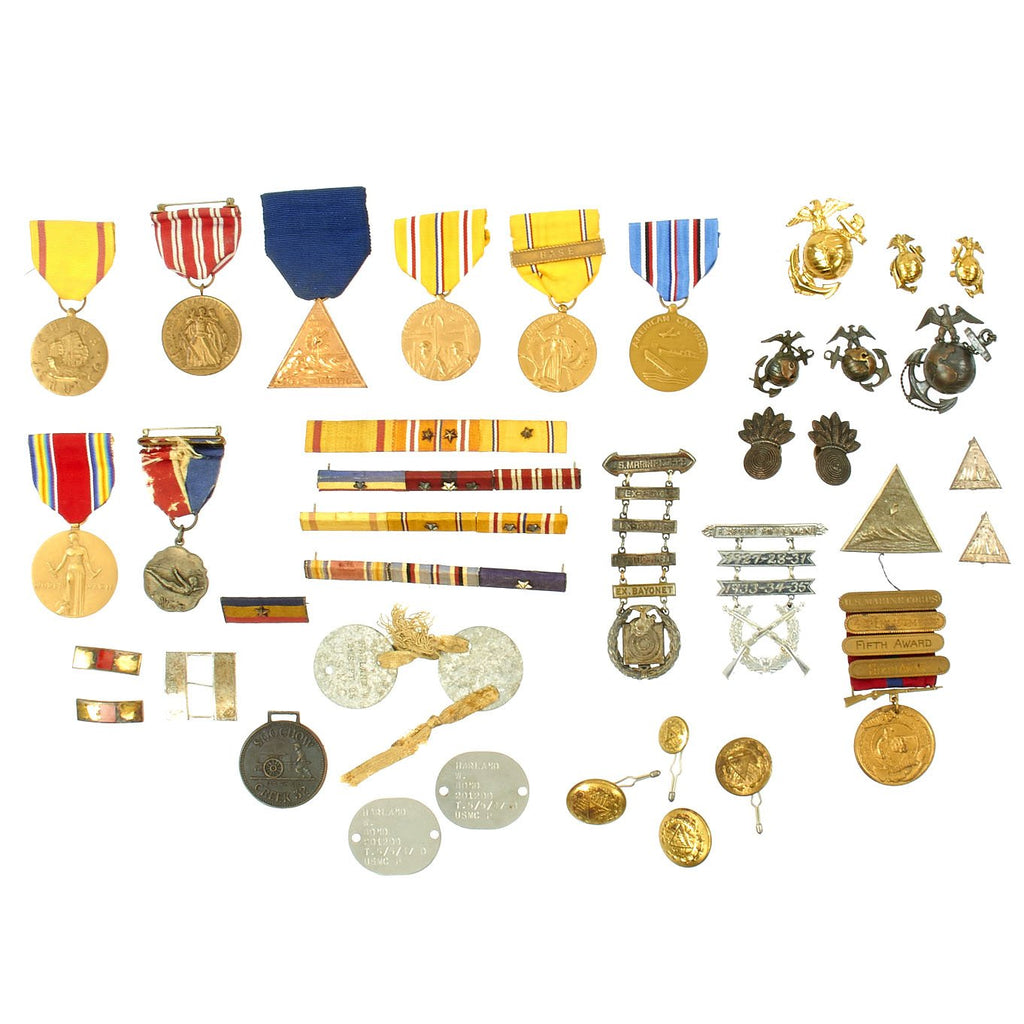 Original U.S. WWII Banana Wars China Marine Named Officer Grouping - Harland W. Bond Original Items