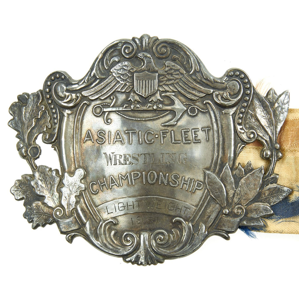 Original U.S. Navy 1931 Asiatic Fleet Lightweight Wrestling Championship Belt Original Items