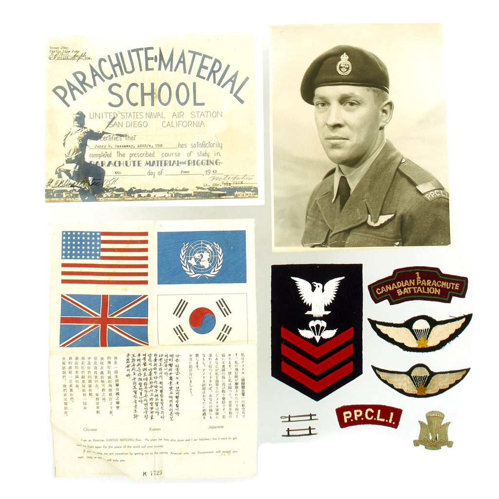 Original Canadian WWII 1st Canadian Parachute Battalion Insignia Set Original Items