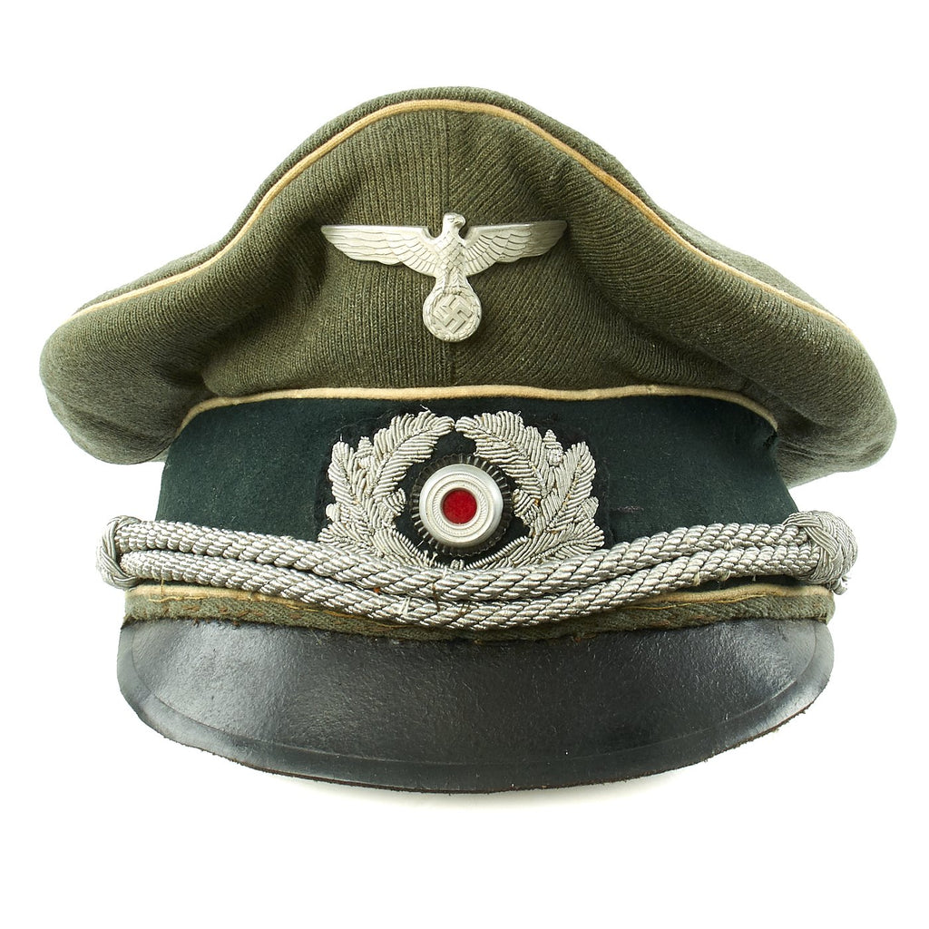 Original German WWII Army Heer Infantry Officer Visor Crush Cap - Size 58 1/2 Original Items