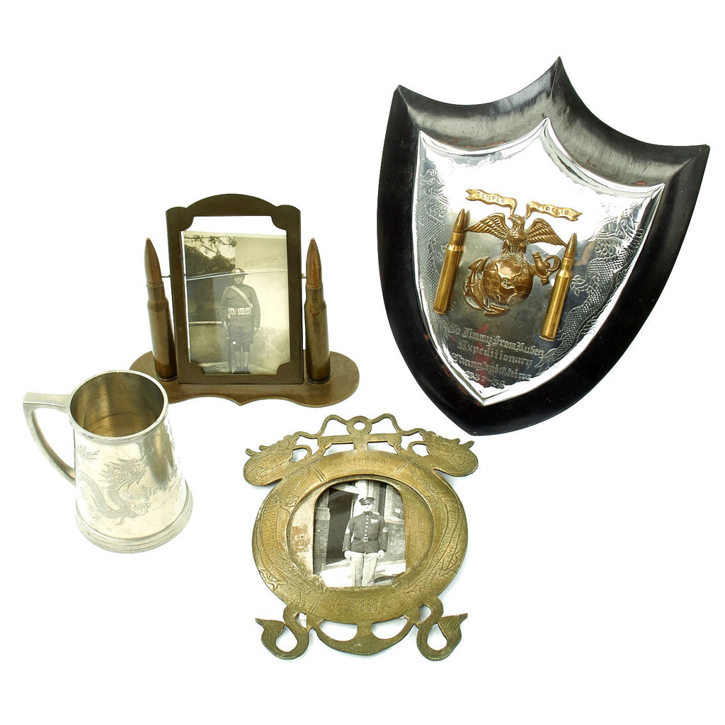 Original U.S. WWI WWII China Marine USMC Named Souvenir Collection Original Items