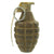 Original U.S. WWII MkII De-Militarized Pineapple Fragmentation Hand Grenade with Green Paint - Inert Original Items