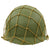 Original U.S. WWII M1 McCord Fixed Bale Front Seam Helmet with Net and MSA Liner Original Items
